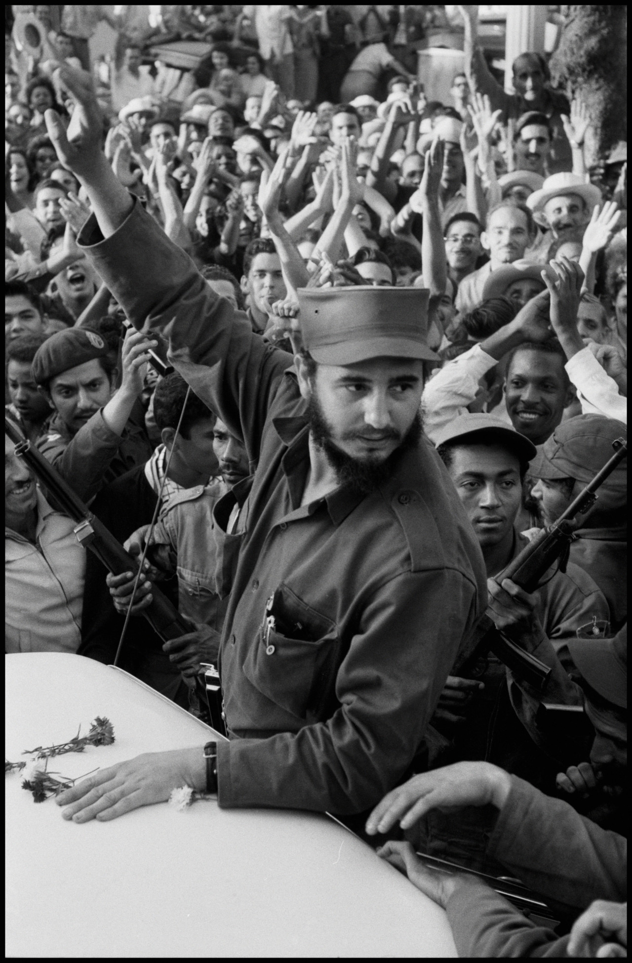 8x10 Black and White Photo Fidel Castro 